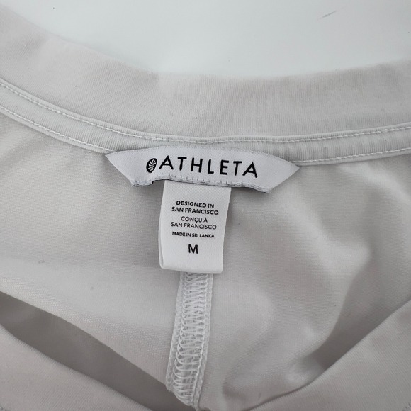Athleta Women M Inspire Tank Top White V-Neck Oversized Flowy Relaxed Yoga Gym‎ - Picture 5 of 9